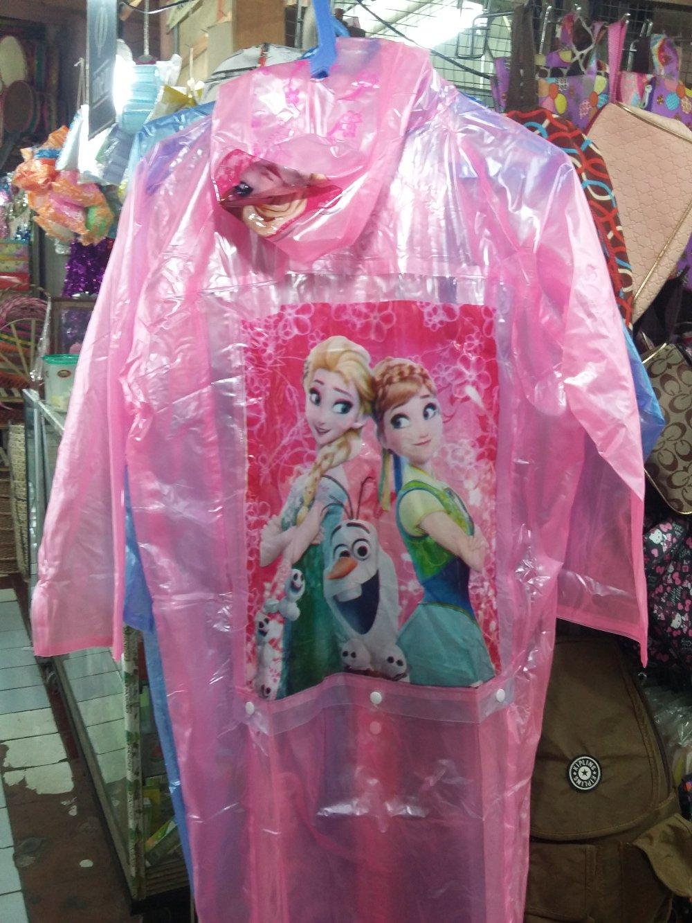 jas hujan raincoat anak terusan karakter frozen Dan Thomas XL XXL XXXL ada tempat tas belakang back pack di lapak bahagia makmur ikhwanibra