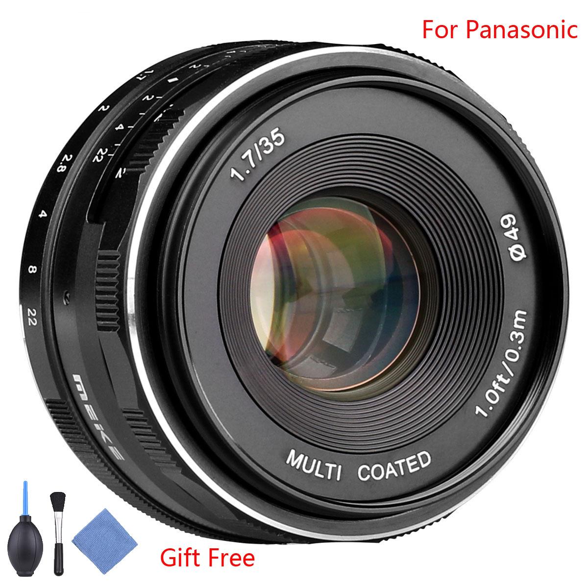 Meike MK-4/3-35-1.7 35 Mm F1.7 Large Aperture Manual Lensa Fokus untuk Panasonic APS-C M4/ 3 Sistem Kamera Mirrorless