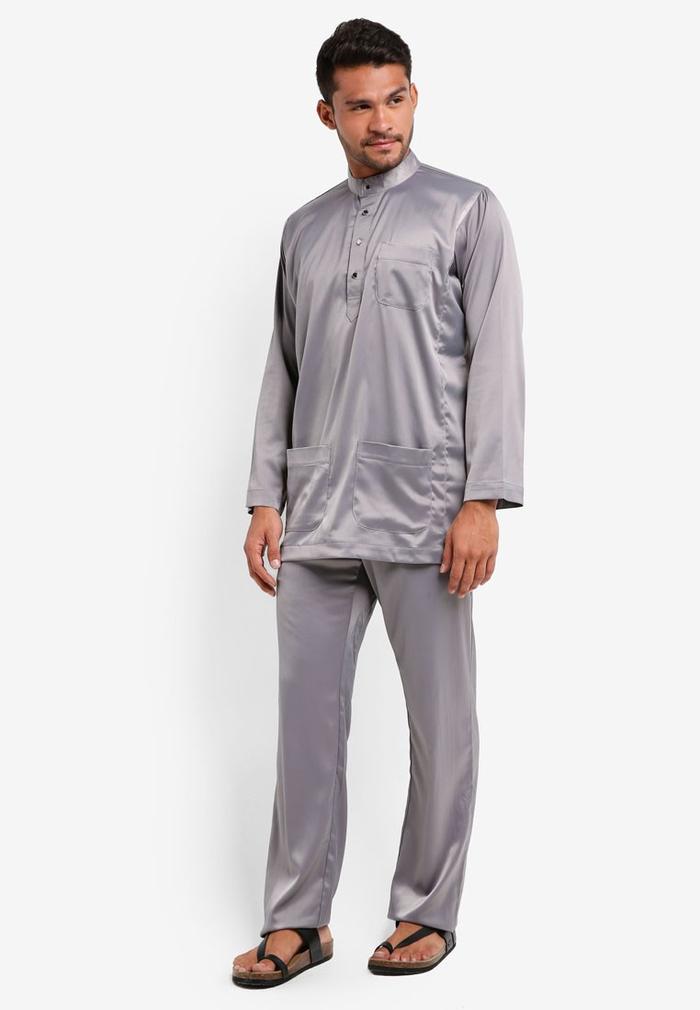 Matte Satin Baju Melayu Cekak Musang Lubna - wD4bmc