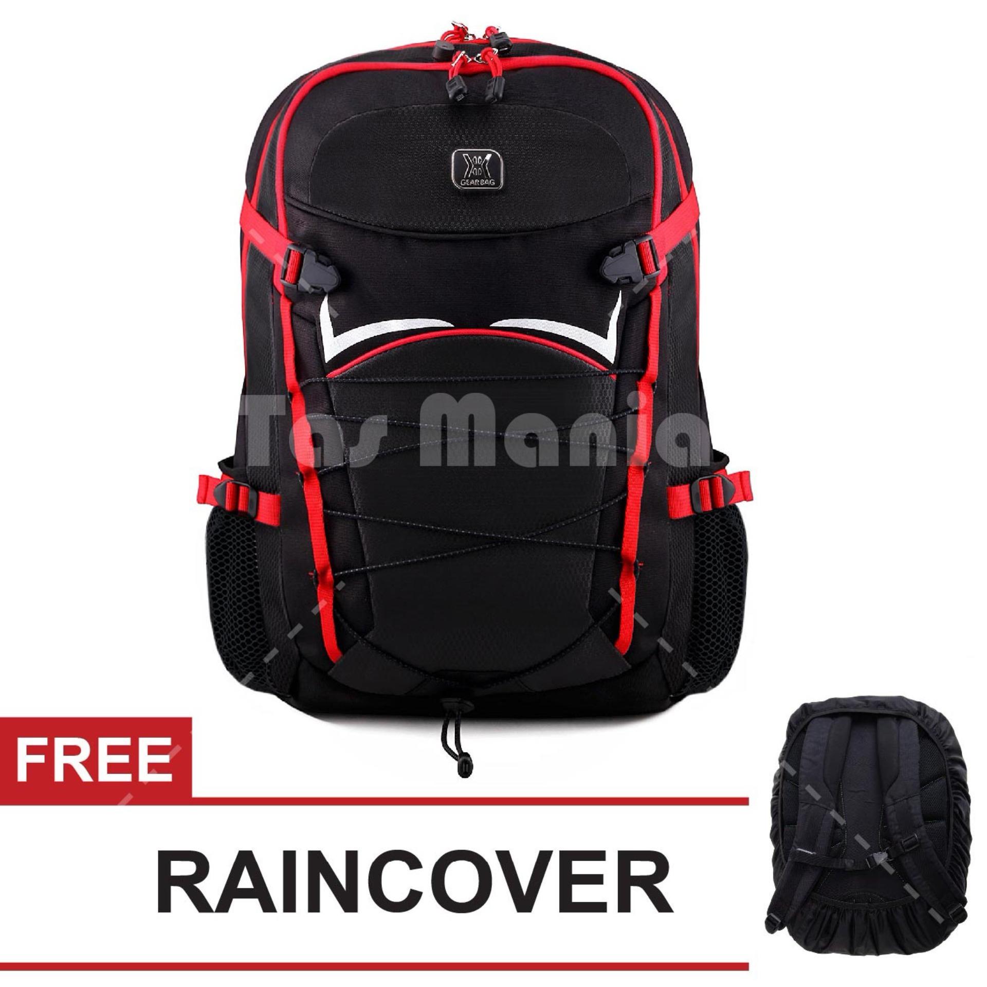 Tas Ransel Pria Gear Bag - Andromeda Tas Laptop Backpack - Black Red + Raincover - Black + FREE Raincover Promo Diskon Outdoor Adventure Eiger Rei Consina North Face Deuter Tas Kerja Tas Kuliah Fashion Pria Termurah Terlaris Best Seller