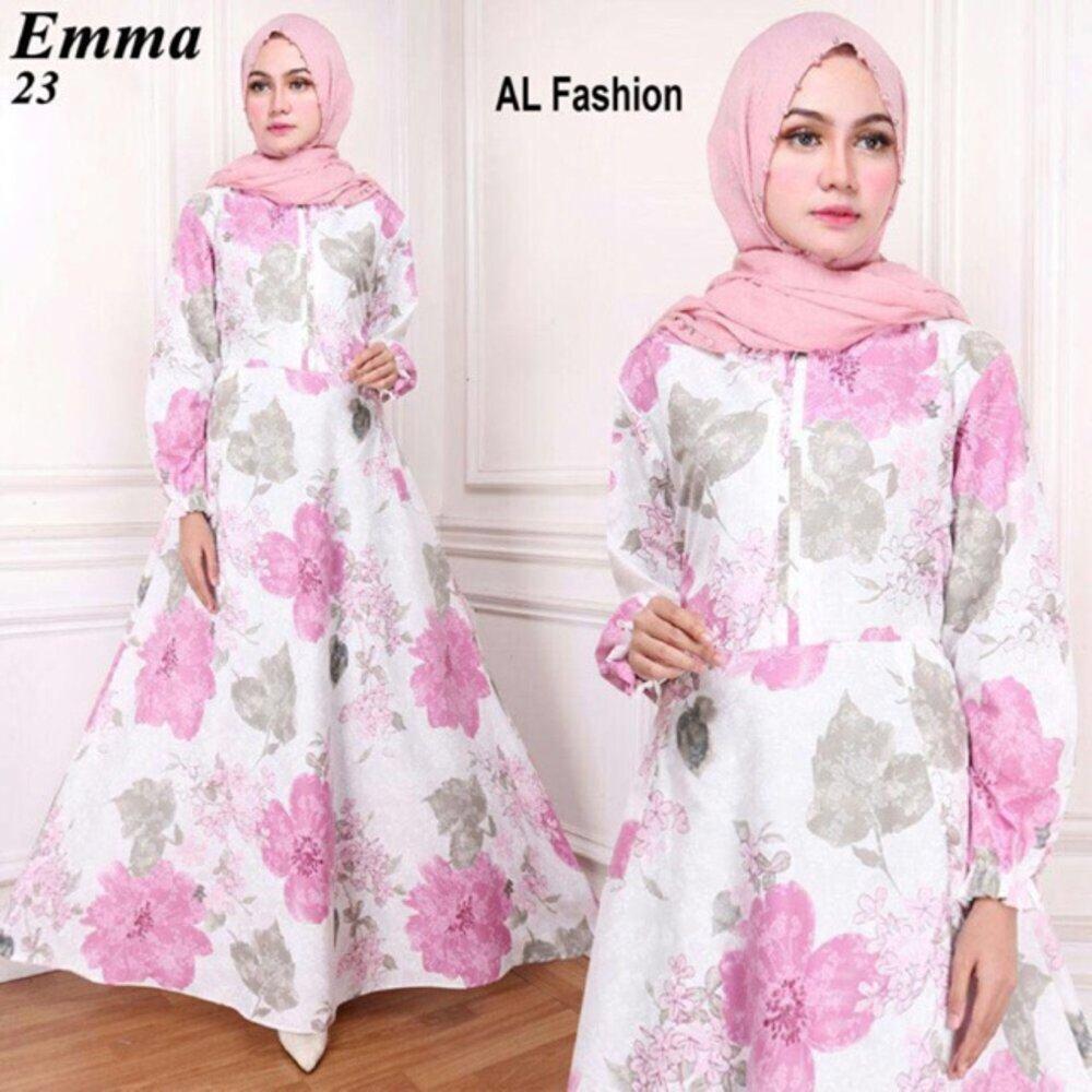 Baby Talk Club Gamis Katun Motif Gamis Maxidress Emma 23 Gamis Syari Dress Busui Gaun Pesta Panjang Baju Hijab Terusan Pengajian Wanita Muslimah Dress Lengan Panjang Long Dress Casual Wanita - Dress Gamis Lebaran