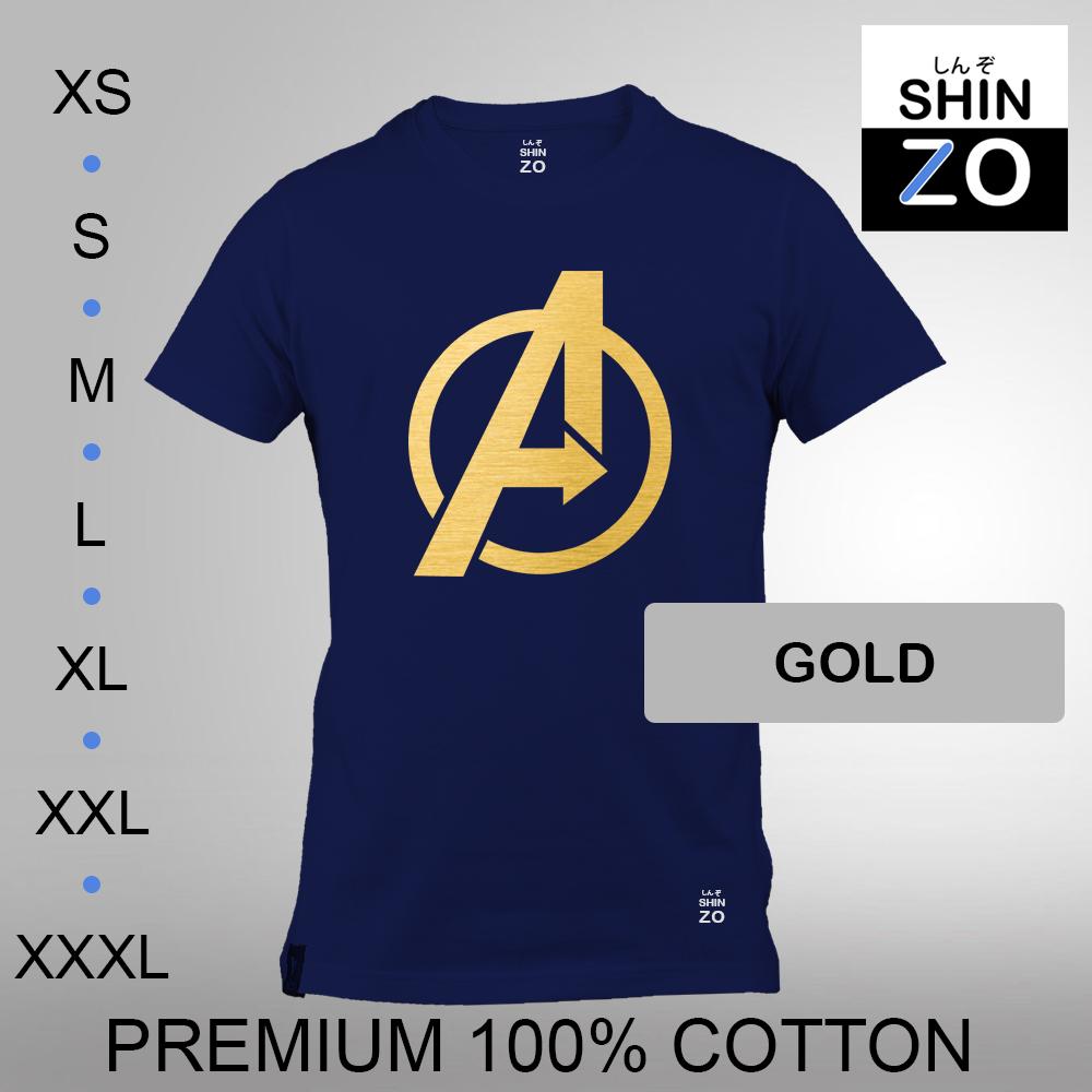 Shinzo Design - Kaos Oblong Distro T Shirt Tee Casual Fashion Atasan Cloth Anime Custom - Premium Cotton Combed 30s Ring Spun Export Quality - Pria - The Avengers Infinity War - Navy Blue Biru Dongker