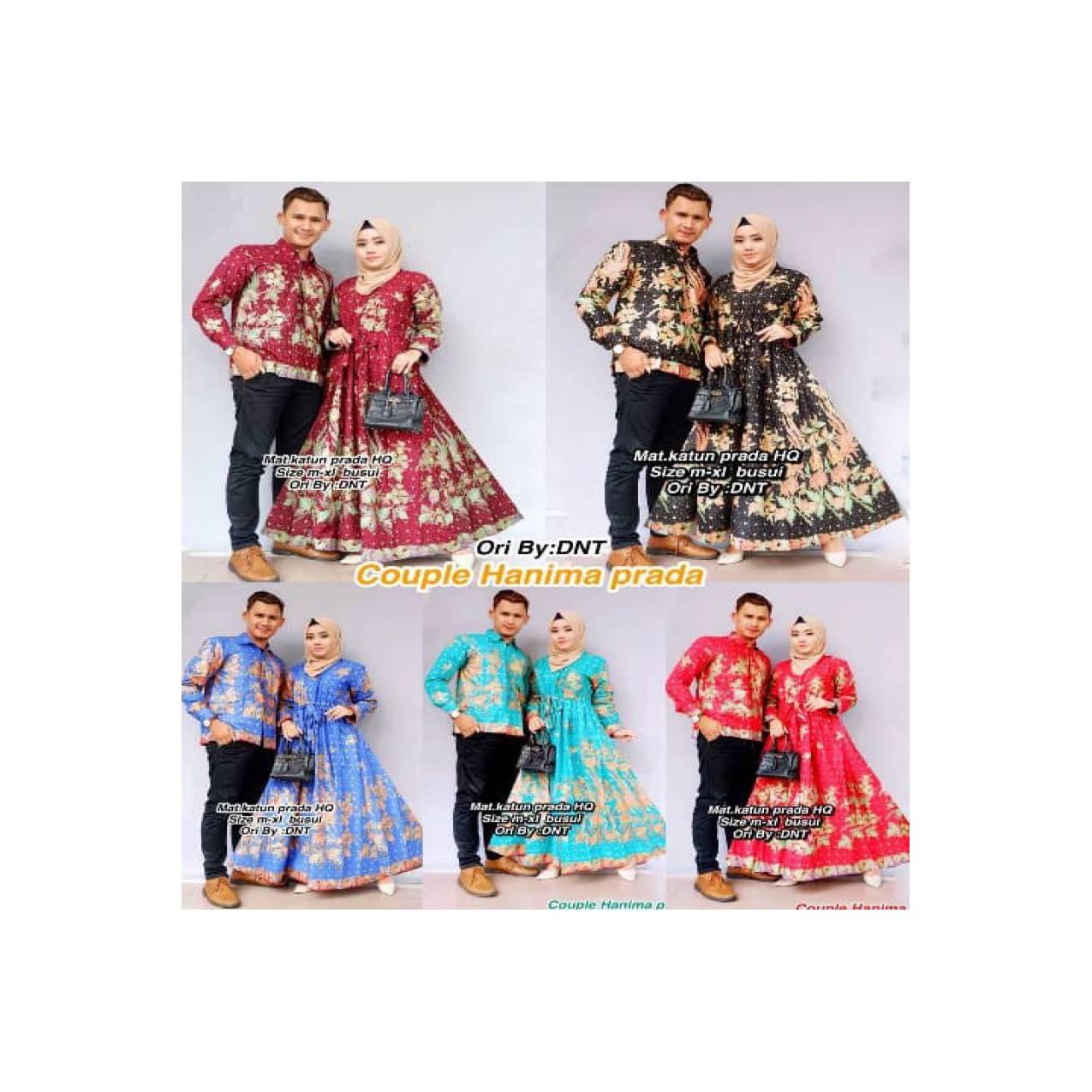 NEW ARRIVAL Couple Batik Sarimbit Gamis Lengan Panjang