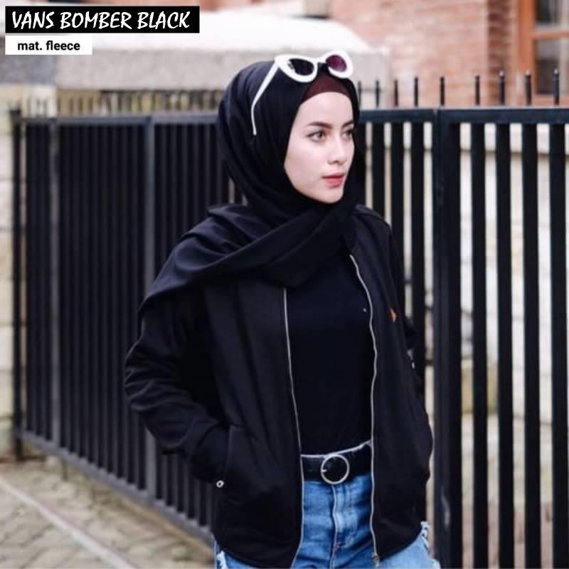 VANS BOMBER ||| loekita ||| grosir jaket sweater baju atasan blouse rajut hijab terbaru kekinian wanita murah