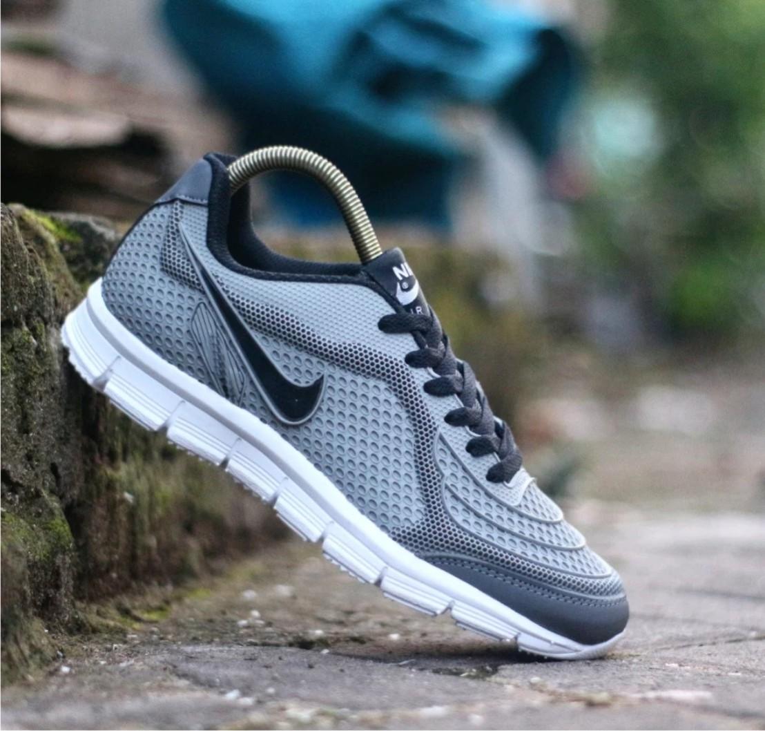Sepatu Sport Running Men Full Abu Abu Pria