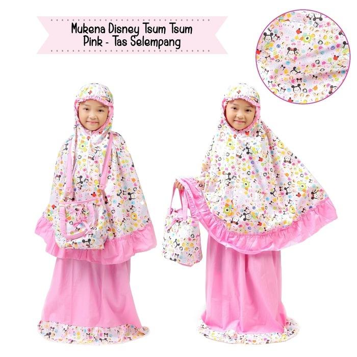 Mukena Anak Disney Tsum Pink Tas Selempang (size XS)