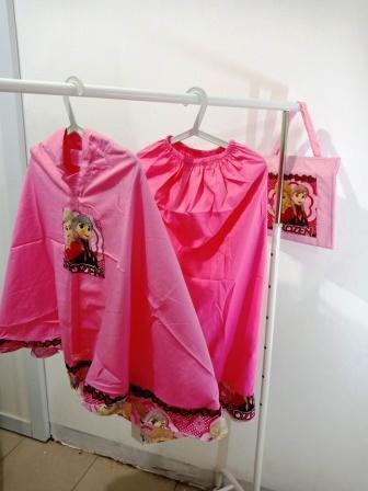 MUKENA ANAK MOTIF FROZEN WARNA PINK UNTUK UMUR 5 - 9 TAHUN