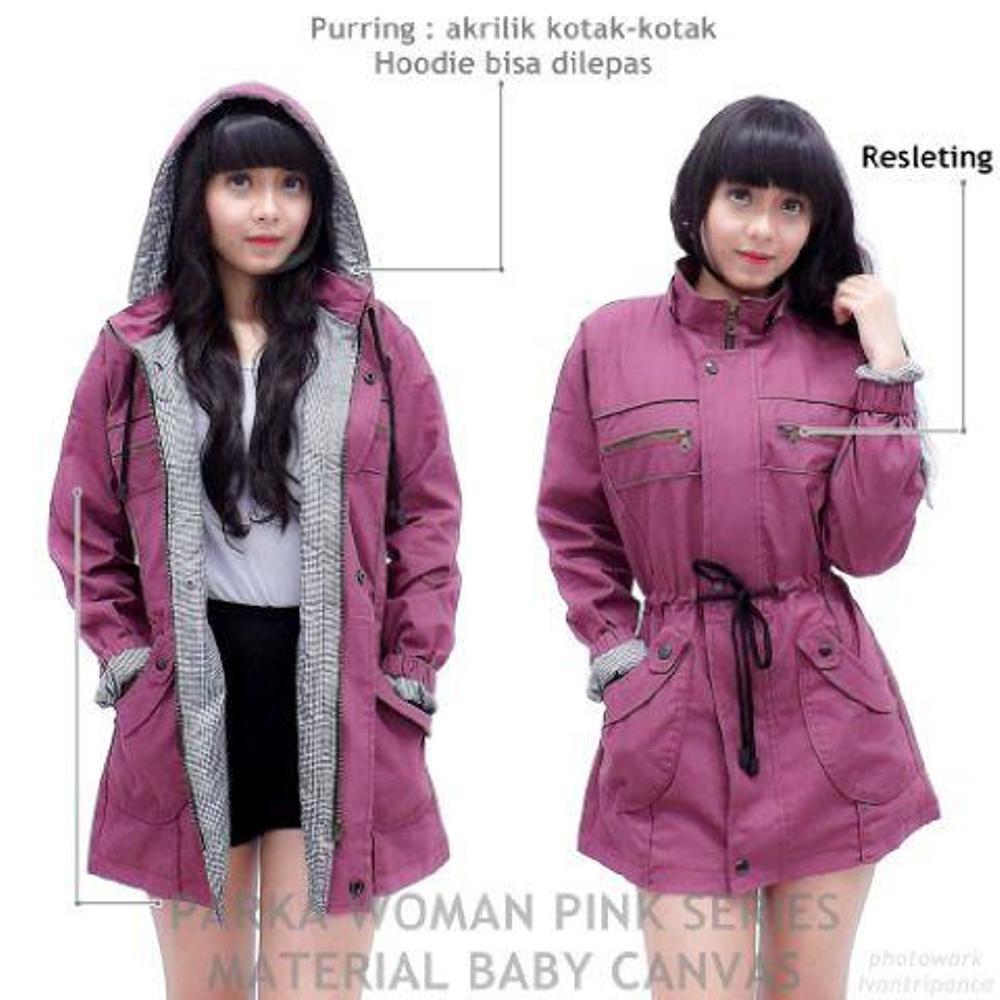 JAKET PARKA MAGENTA WANITA