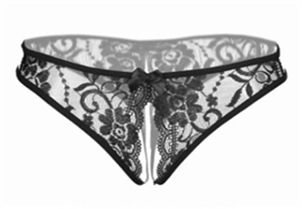 GS.2184.KON - CELANA G-STRING SEXY BELAH DENGAN MOTIF BUNGA BUNGA - Hitam
