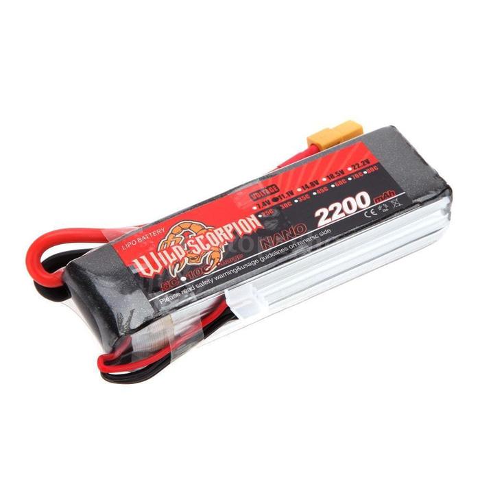 Hemat 10%!! Baterai Wild Scorpion 3S 11.1V 2200 Mah 30C Xt60 - ready stock