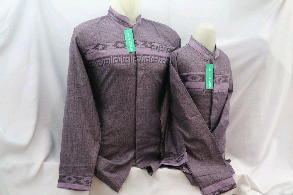 Busana Muslim Lengan Panjang Baju Koko Couple Ungu Semi Jasko Jas Koko Sepasang Ayah Anak Baru di lapak Al Muttaqin Collection produsenbajukoko