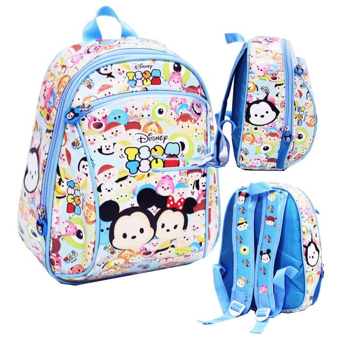 BGC Tas Ransel Sekolah Anak PG - TK Anti Air Tsum Tsum Bus Sekolah Biru Frozen Pony Hello Kitty BUNCIT ( Motif Pilihan )