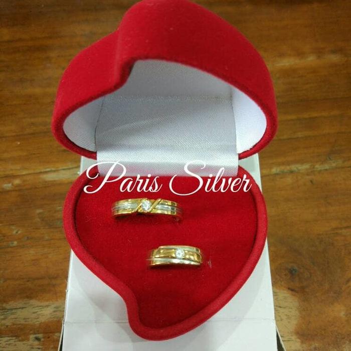 Sale - kotak perhiasan emas kawin cincin lamaran love merah hati nikah box Import
