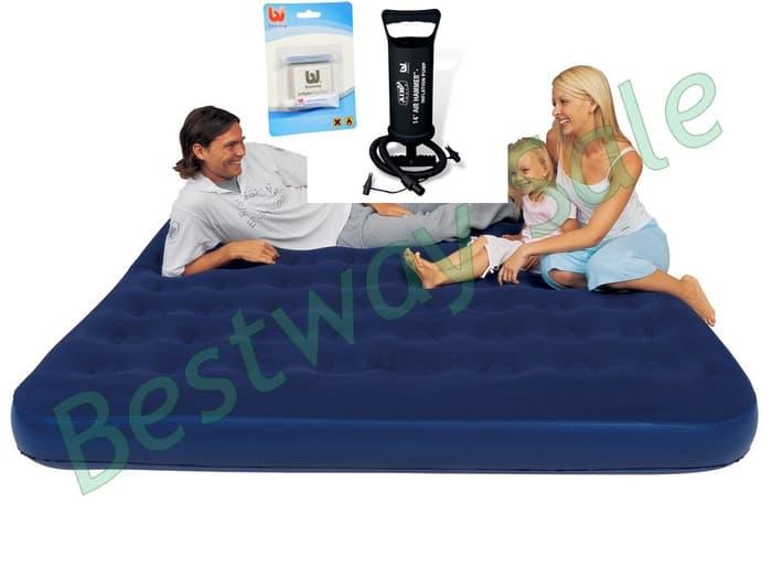 Kasur Angin King + Pompa Manual 12 Inch + Lem Merek Bestway ||| kasur busa lipat bayi angin lantai springbed inoac mobil busa murah kelambu karakter tempat tidur bayi anak tingkat single dewasa kayu susun