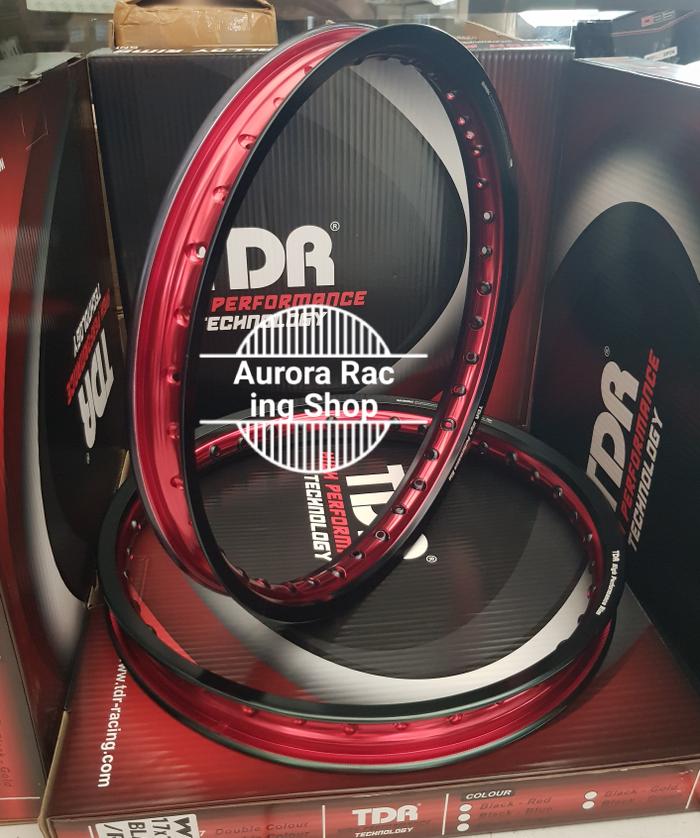 Velg Tdr Wx Shape Set Ring 17 X 140 / 160 Warna Black Red