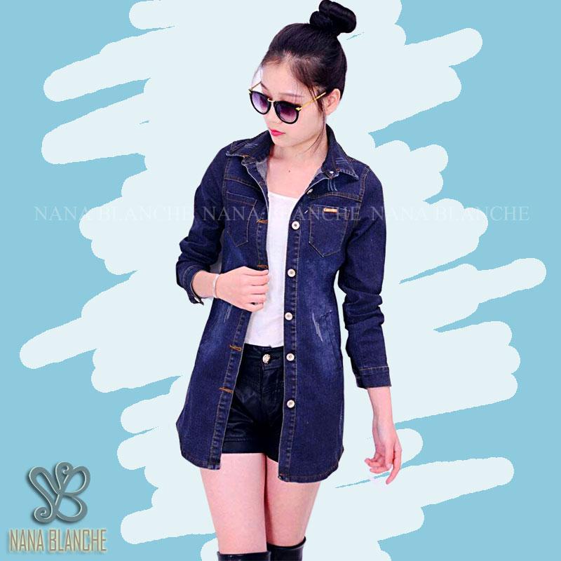 Nana Blanche Jeany Jaket Jeans/Outer Jeans/Kemeja Jeans Lengan Panjang - Blue Jeans