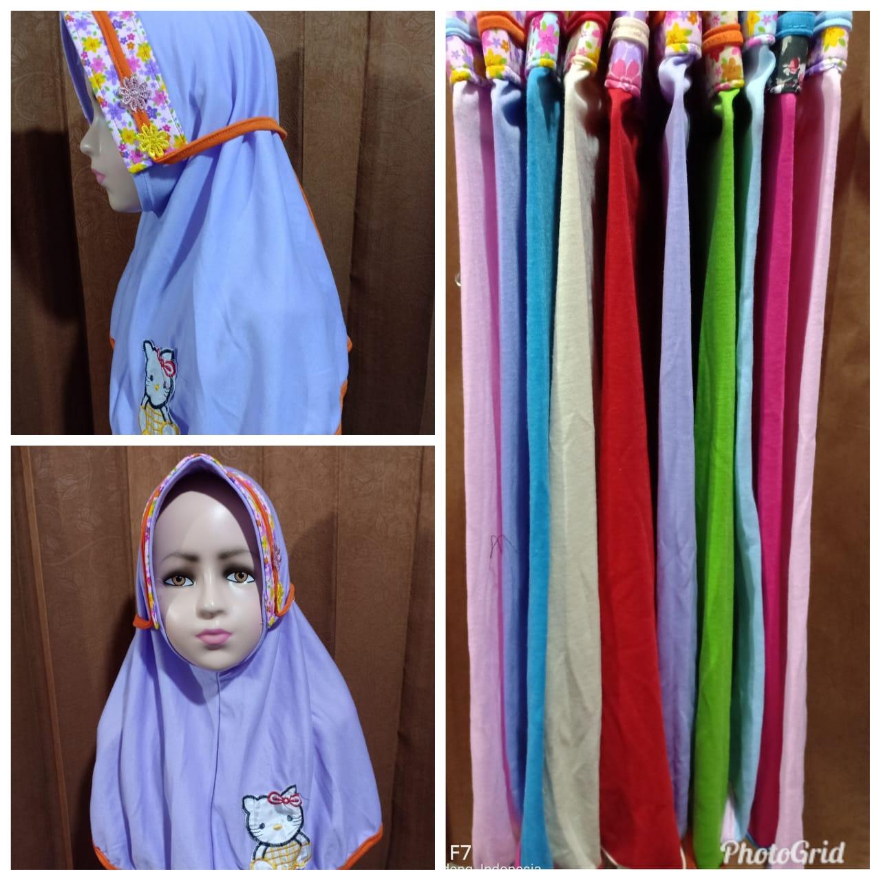 HWS Kerudung Anak Murah / Kerudung Rabbani / Model Jilbab Anak Karakter Hello Kitty