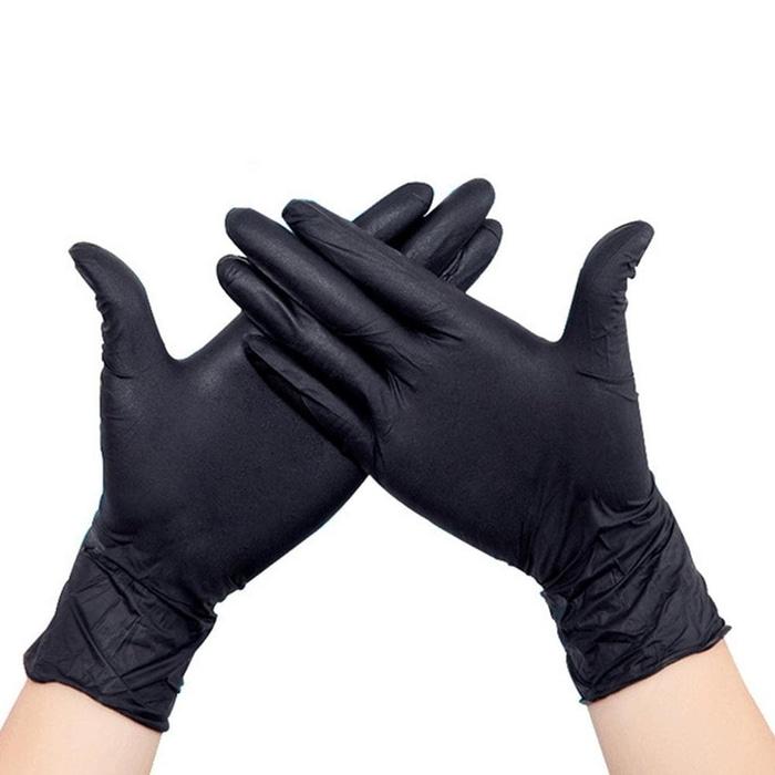 Terbaru!! Sarung Tangan Tatoo Kecantikan Hitam Black Nitrile 1 Box - Size Xs - ready stock