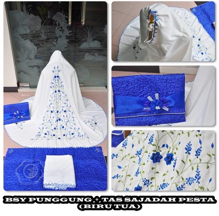 Pusat Mukena Indonesia Tasikmalaya Mukena mewah / Mukena dewasa / Mukena bali / Mukenah / Mukena katun jepang / Mukenah Wanita / Mukena Putih / Mukenah Murah / Mukenah Jumbo / Mukenah Remaja / Mukenah Dewasa BSY Punggung Pesta Biru Tua