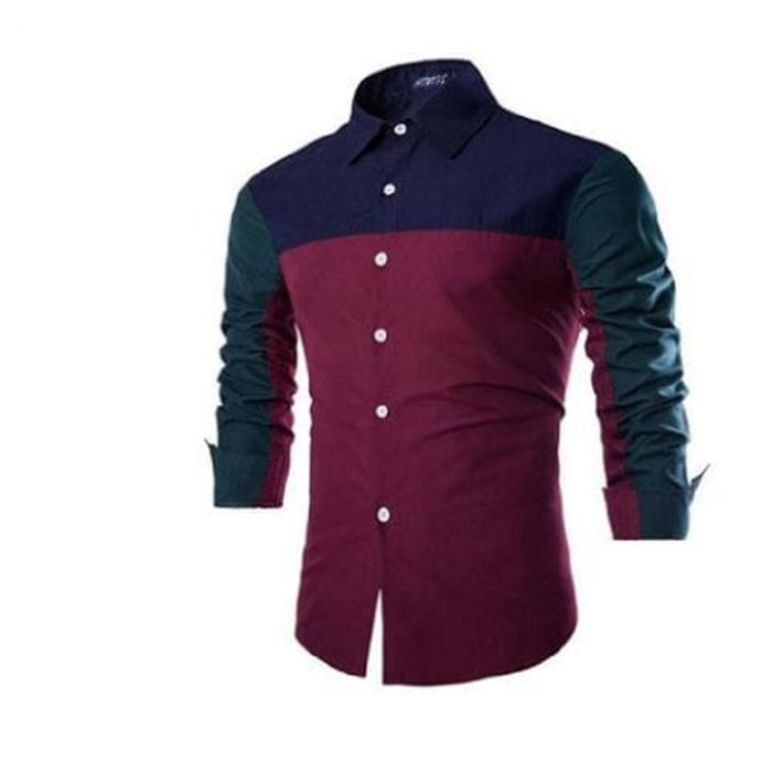 Kenzmal- Baju Kemeja Pria Slim Fit Stretch Adam Campbell