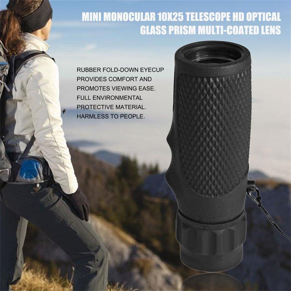 Belle Mini Monocular 10X25 Teleskop HD Prisma Kaca Optik Multi Dilapisi Lensa Hitam