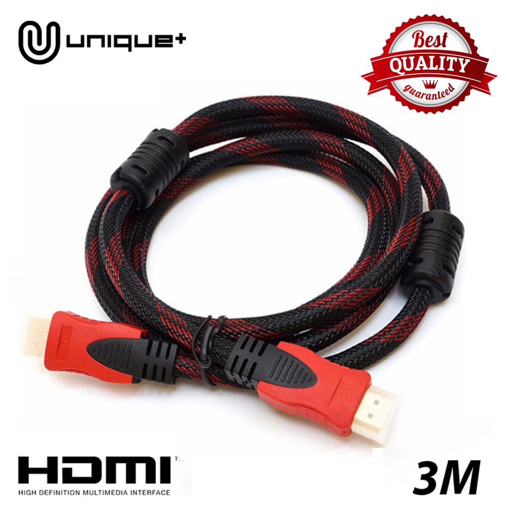 Unique Kabel HDMI to HDMI Support 4K 3D Gold Plate Untuk TV Proyektor PC Laptop Panjang 3M