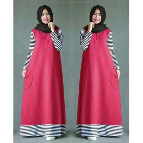 SUPPLIER GROSIR 15306 S11 BAJU MUSLIM MAXI MAXY DRESS LENGAN PANJANG WANITA DEWASA FASHION BUSANA MUSLIMAH WARNA FANTA MURAH TERMURAH KEKINIAN BAHAN SPANDEK