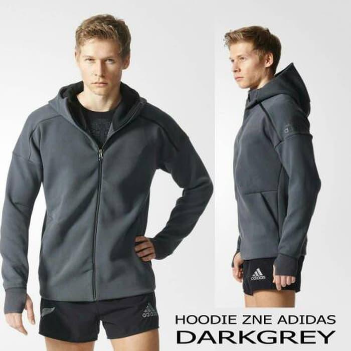 PROMO !! JAKET HOODIE ADIDAS ZNE DARKGREY GRADE oriiginaal