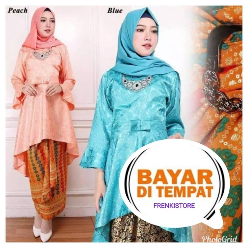 setelan kebaya modern model Tunik pinguin wanita / fashion baju wanita batik /gamis FR/ kebaya kartini / kebaya lebaran / batik lebaran