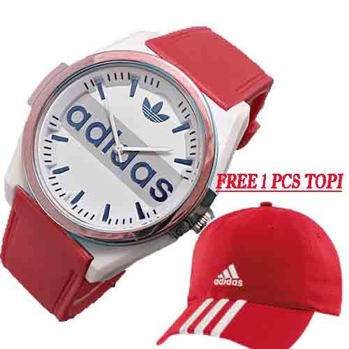 Jam Tangan Wanita Adidas Fashion Rubber strap_BONUS Topi Adidas