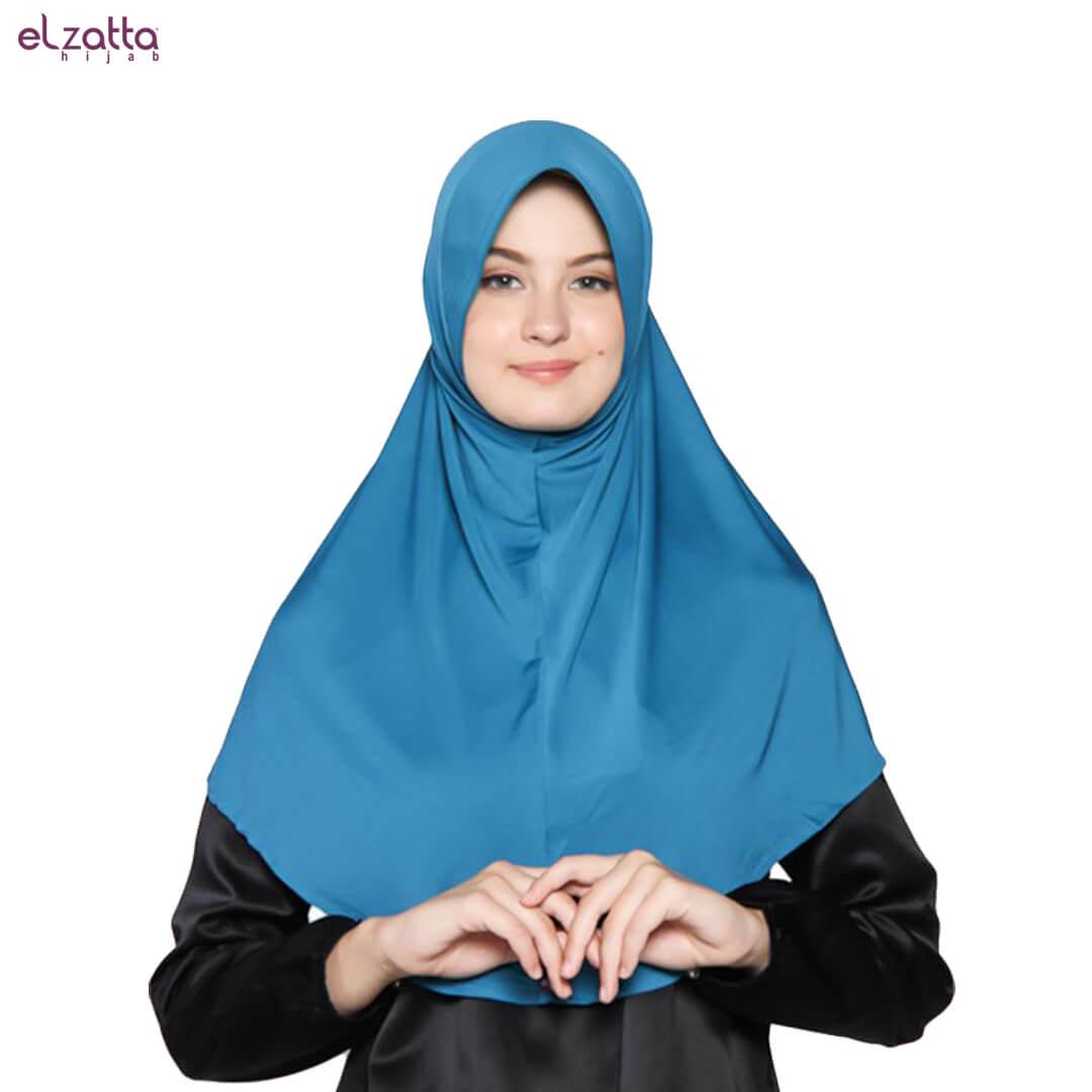 Elzatta Hijab Atau Hijab Atau Hijab Instan Atau Bergo Atau Elzatta Basic - E002 BLUE POLOS