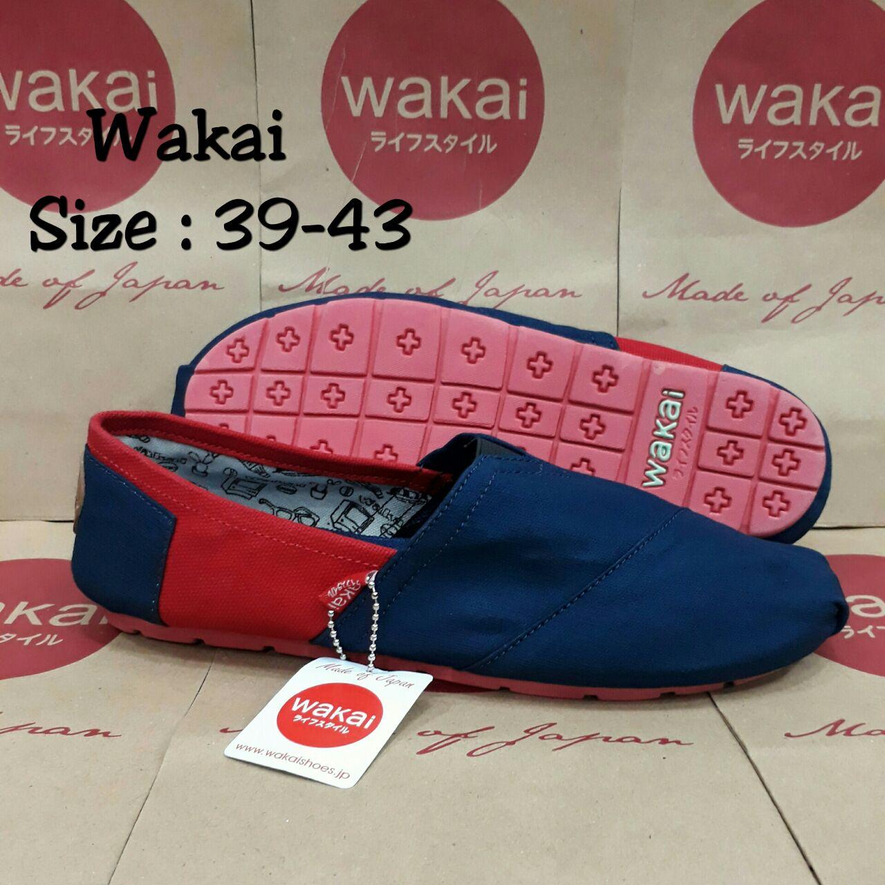 Sepatu Wakai Navy Red Sol red uk39-43