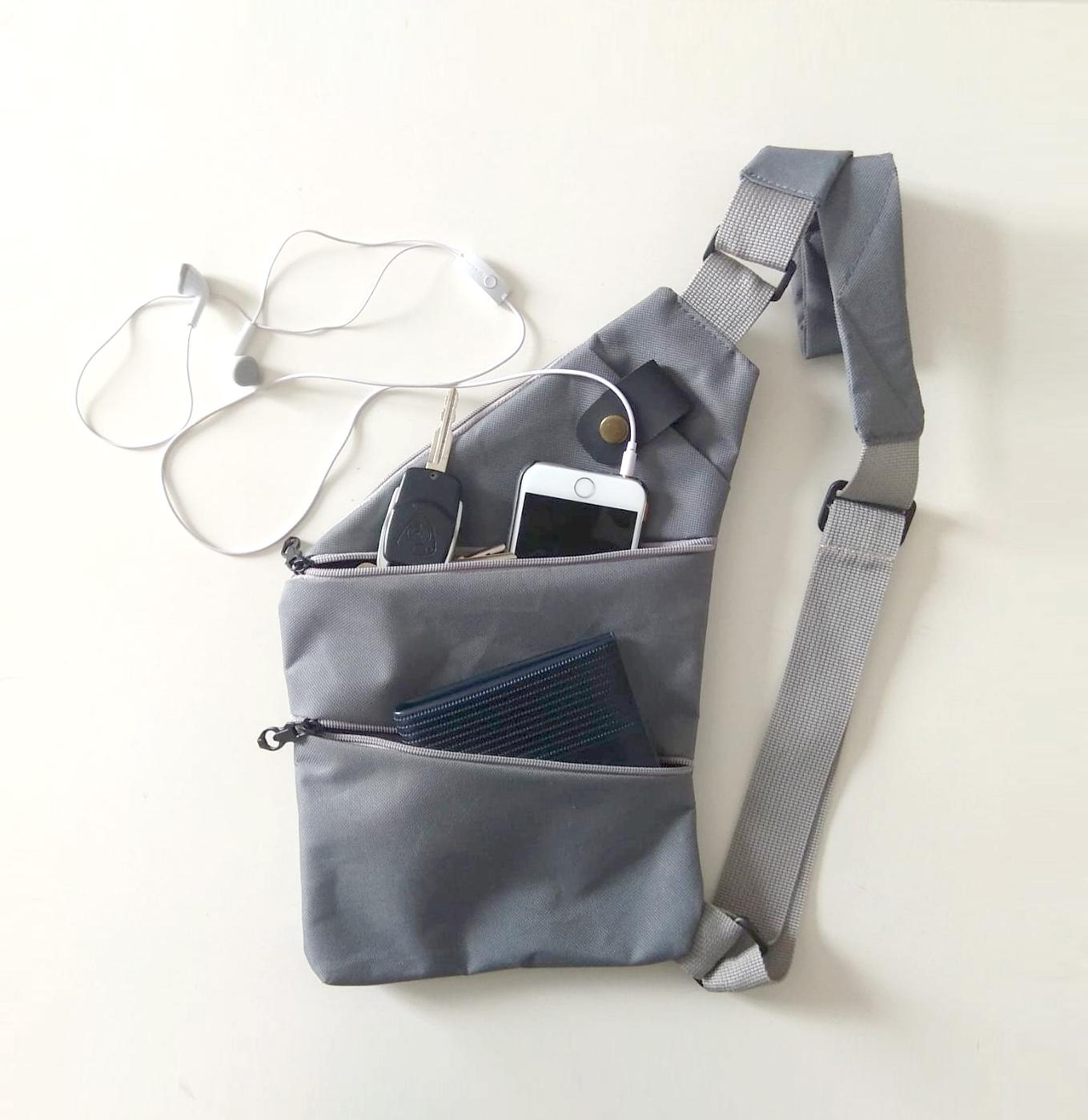 Hara Cross Body Grey, Tas Selempang Sling Bag Travel Pria