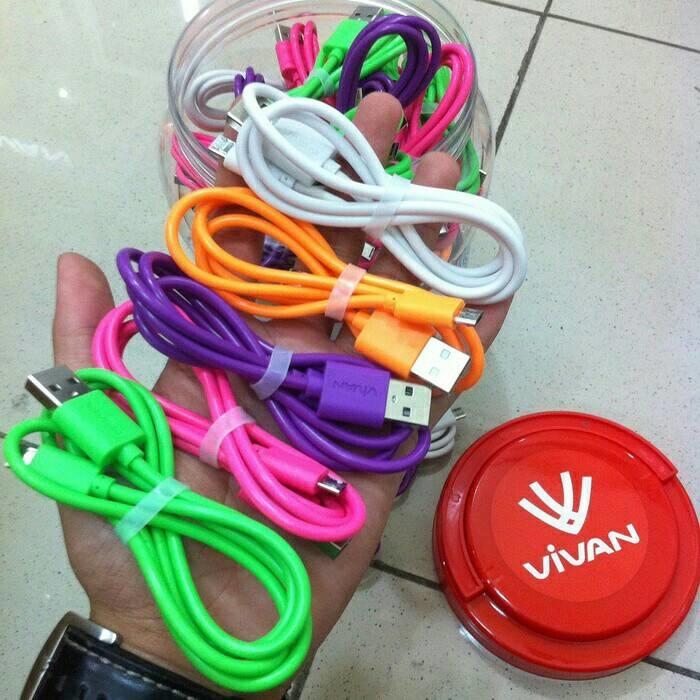 paling dicari CABLE / KABEL MICRO USB VIVAN FOR ANDROID BB MULTI COLOUR terbaru terlaris