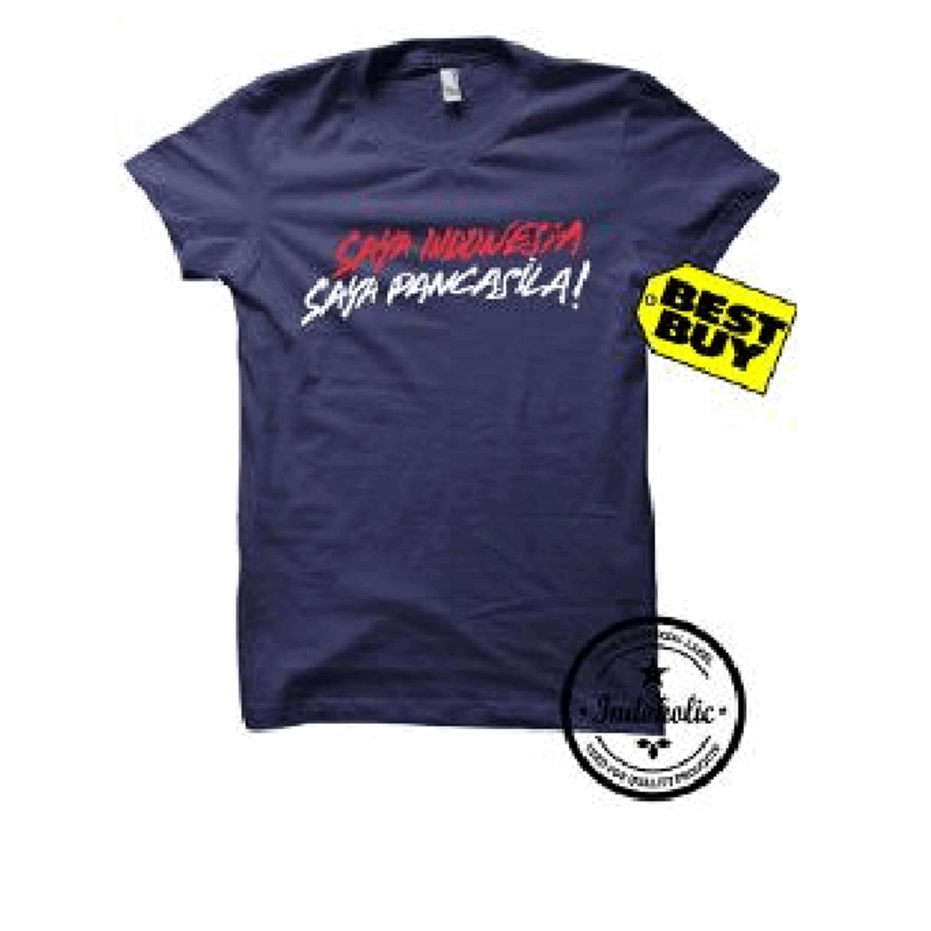 Indoholic Apparel Kaos Distro Saya Indonesia Saya Pancasila Baju Pria Bandung Lengan Tangan Pendek Raglan Reglan Muslim Moslem Premium Lebaran Gildan Murah Keren Wanita Anime