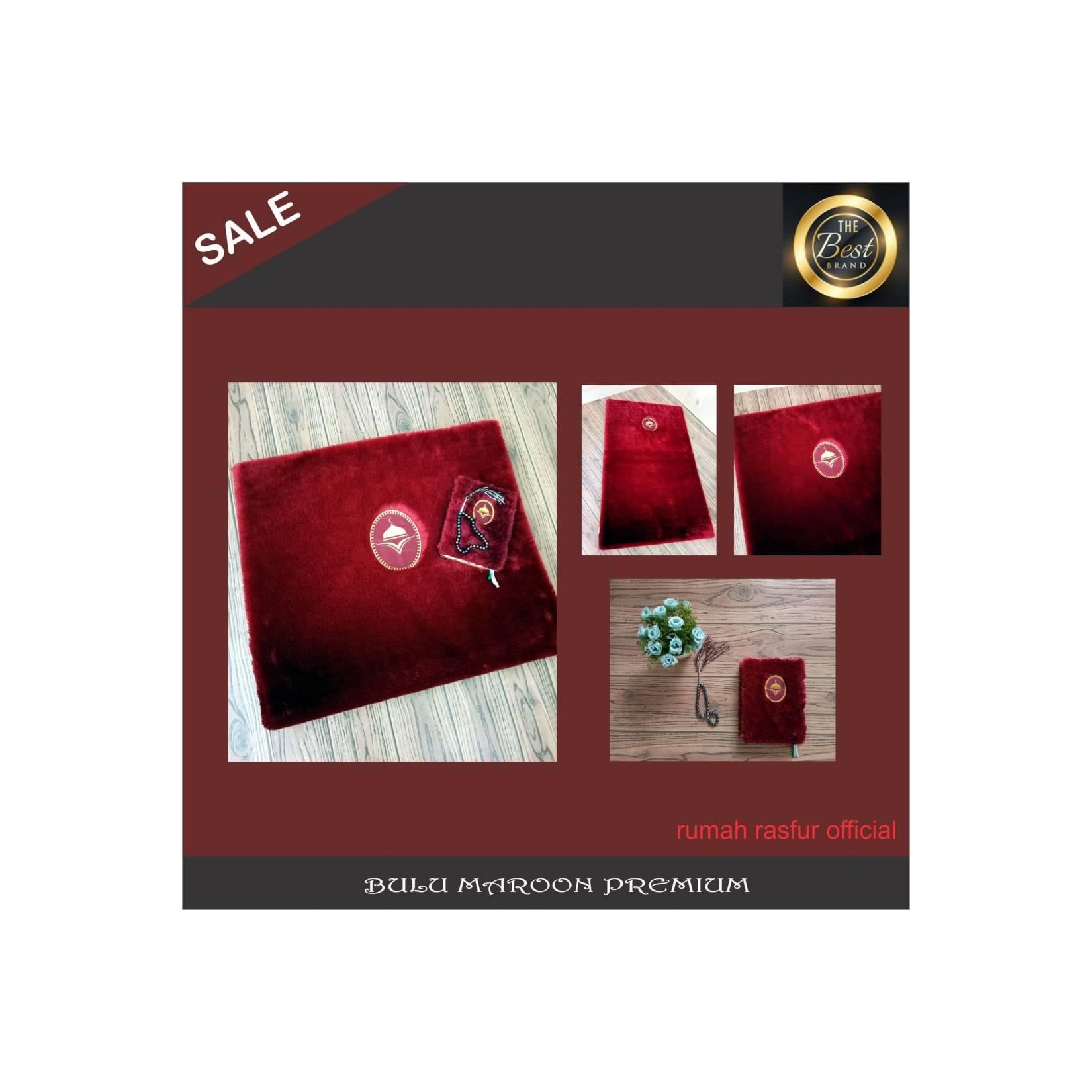 SAJADAH BULU MAROON/SAJADAH RASFUR DAN ALQURAN TERJEMAHAN FREE TASBIH