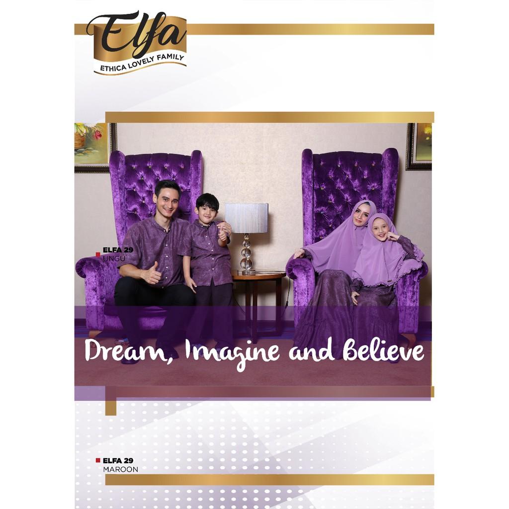 Busana Muslim Sarimbit Ethica Warna Ungu Model Elfa 29 (Gamis Dewasa S-L)
