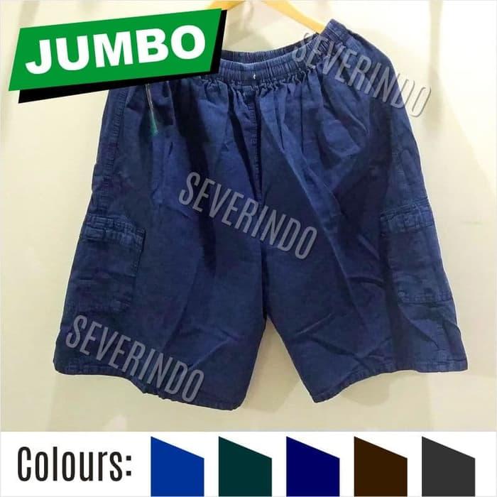 diskon10% Celana Pendek Levis Denim Cargo Jumbo Big Size Celana Kolor - Hijau Tua - ready stock