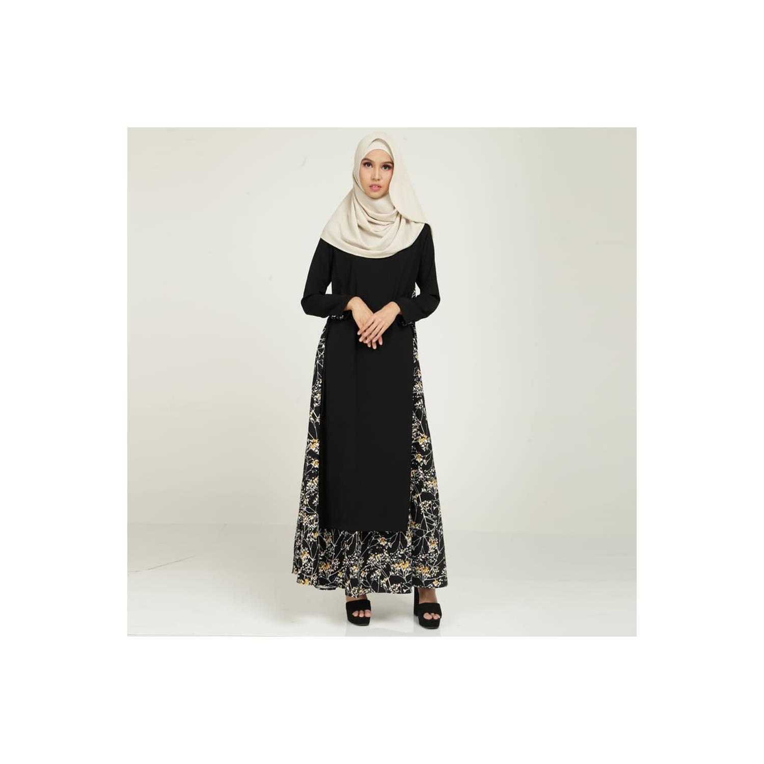 Zoya Dress Gamis Muslimah Cantik - Woodland Dress - Hitam, S