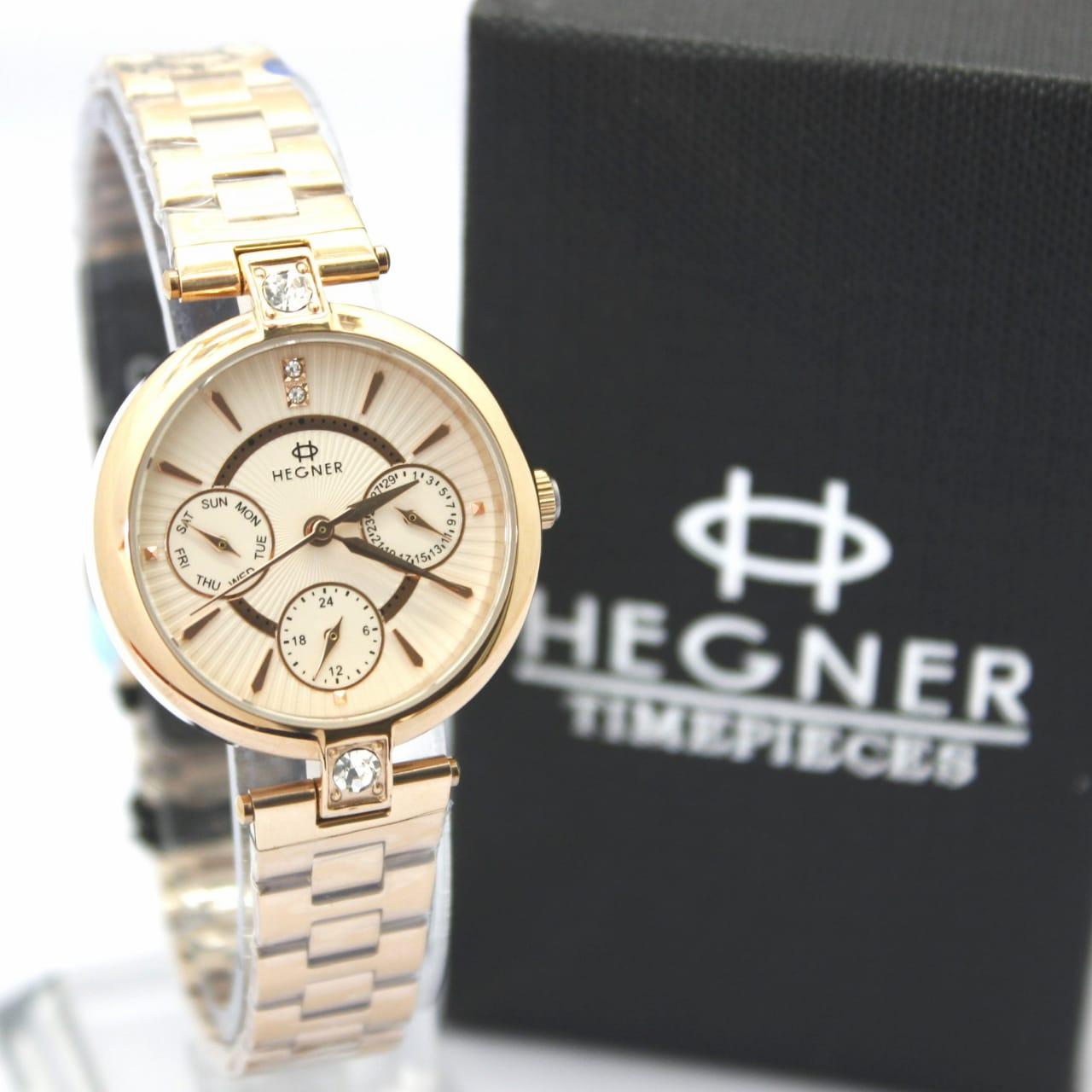 Jam Tangan Wanita Original Hegner HW5003 Rantai Chrono Aktif Water Resist 4Pilihan Warna By HargaJam