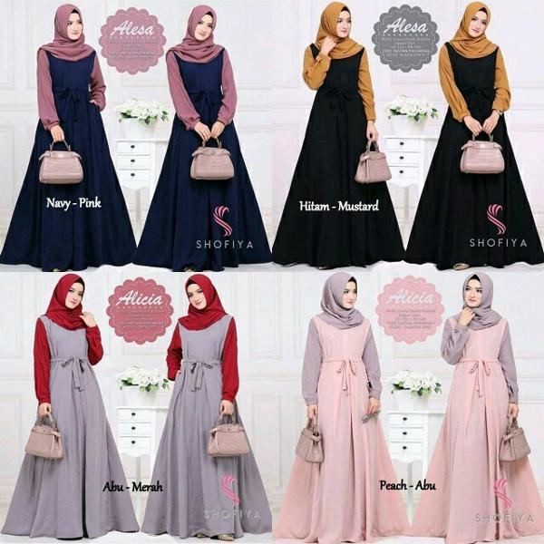 Promo Hari Ini TERMURAH GAMIS ALESA DRES BAJU MUSLIM TERKINI Untuk Lebaran