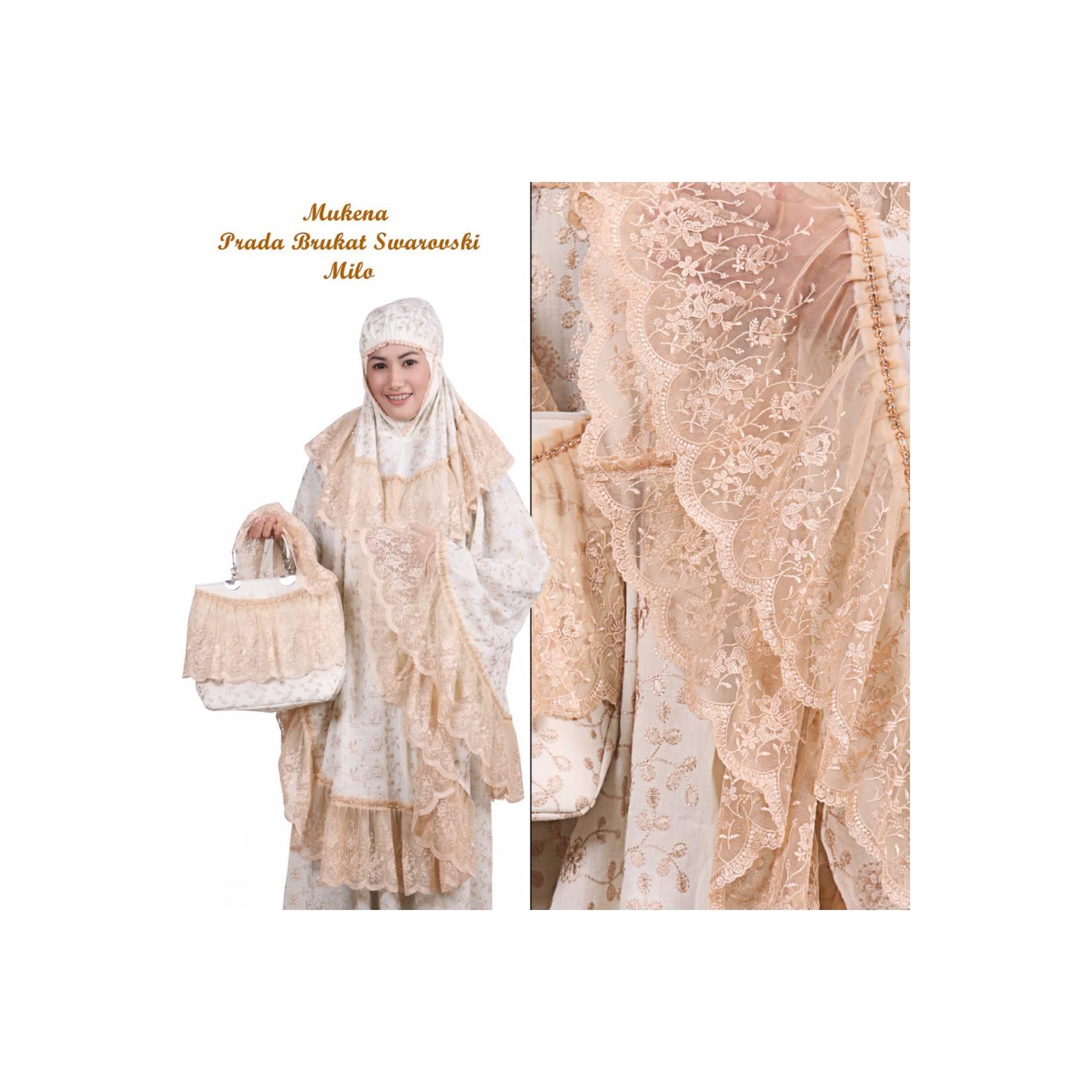 Jual Mukena Behel Prada Brukat Swarovski/ Bermerk/ Unik
