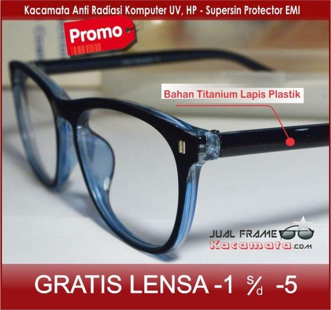 DISKON Frame Kacamata + Lensa Minus Antiradiasi Pria Wanita Korea Murah Kotak TERMURAH