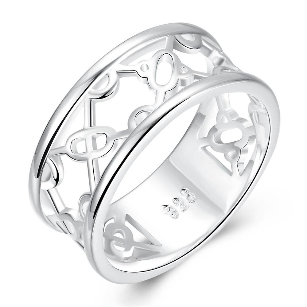 Lain jual panas perak cekung lebar edisi cincin LKNSPCR789-8 LKNSPCR789