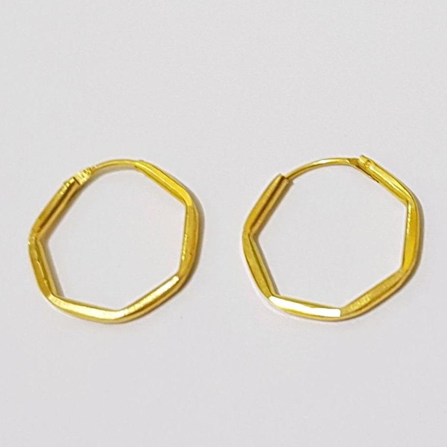 Anting Anak Emas Asli Kadar 700 Anting Hoop Siku / Anting Emas / Perhiasan Anak