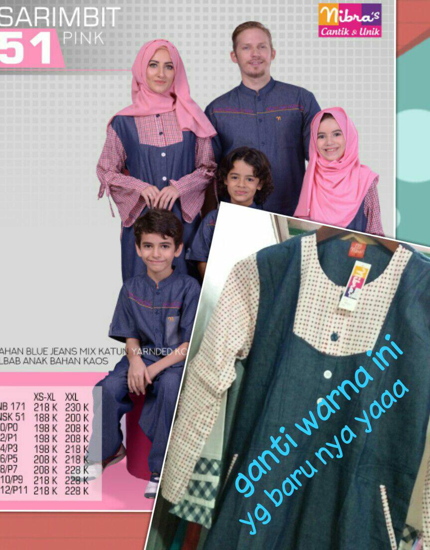 Nibras Sarimbit 51 Pink (Harga utk Gamis Ibu+Gamis Anak)