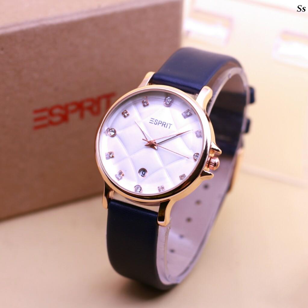 Jam Tangan Esprit Sokovia Premium - Limited Edition Elegan Mewah Series-BEST SELLER Pria Wanita Formal Kasual Terbaru-Women Men Trendy Watch-Leather Original Strap-Kulit Stainless Kekinian Sporty Fashionable Free 2 Sony Battery & Exclusives Autenthic Box
