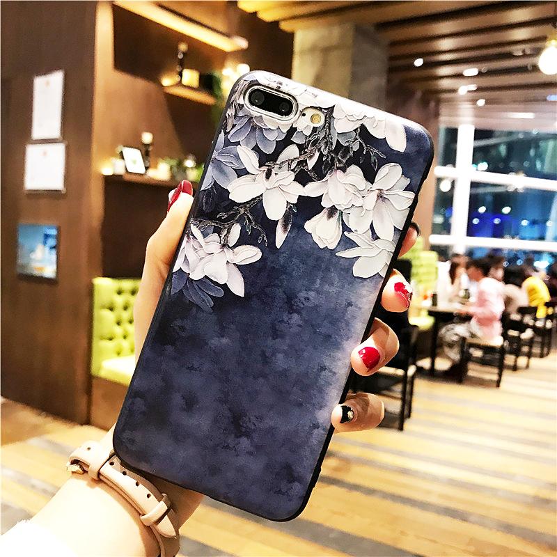 Selubung Ponsel Jepang atau Korea Selatan Ukiran 3 Dimensi Selubung Lunak IPhone7plus/I8 Gaya Retro Silikon