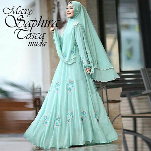 AK - Maxy Syarii Saphira - Black Ceruty Import Combi Full Bordir Lapis full furing+khimar Ceruty 2layer Akiko Fashion