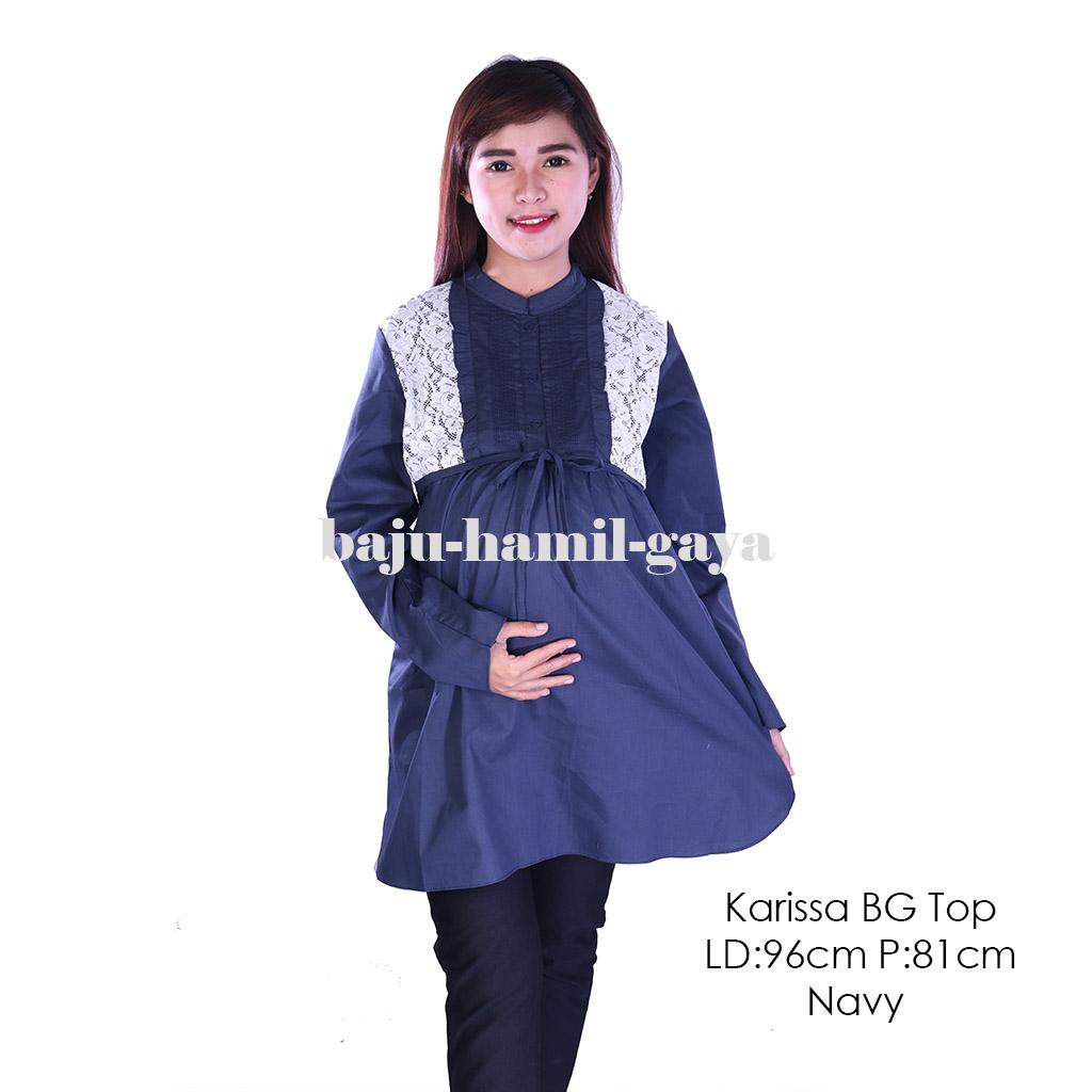 Baju Hamil Gaya - Baju Hamil - KARISSA BG TOP NAVY - Atasan Menyusui - Baju Wanita Hamil - Baju Ibu Hamil Murah - Baju Hamil Murah - Baju Hamil Harga Murah - Baju Hamil Pesta - Baju Hamil Santai - Baju Hamil Kerja - Baju Kerja Hamil - Fashion - Wanita